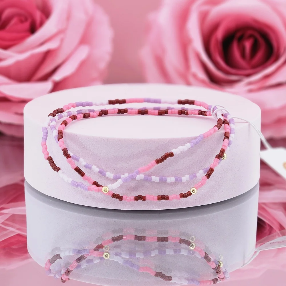 Gorjana Bracelets Set Pink Multi Malibu Gigi Beaded Striped Colorful Vacation